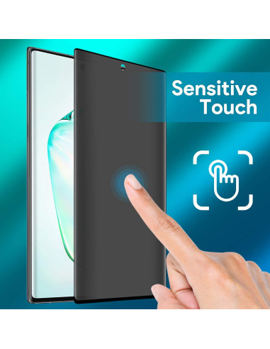 Samsung Note 20 Ultra härdat glas med anti-spy-funktion och känslig beröring, monterat på telefon