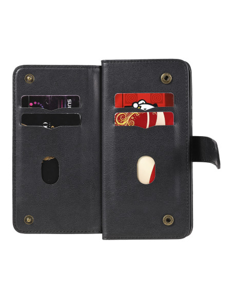 Inuti svart plånboksfodral för Redmi Note 8 Pro med kortfack och öppet fack
