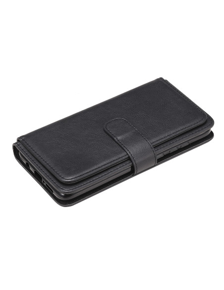 Svart plånboksfodral för Redmi Note 8 Pro sett framifrån med stängd design