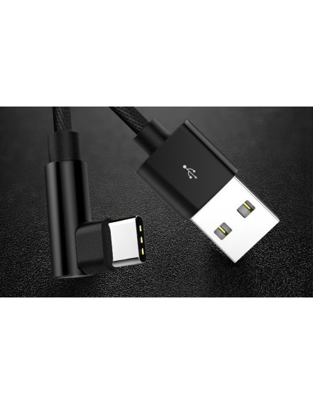 3m Slitstark Flätad Metallic USB-C Kabel Quick Charge 3.0