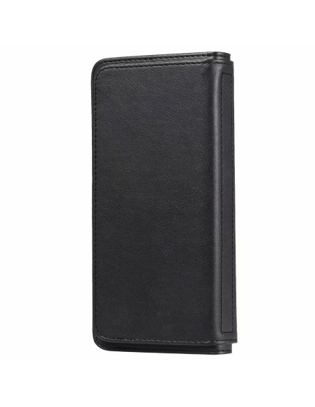 Svart plånboksfodral för Samsung Note 20, sidovy som visar stängd design