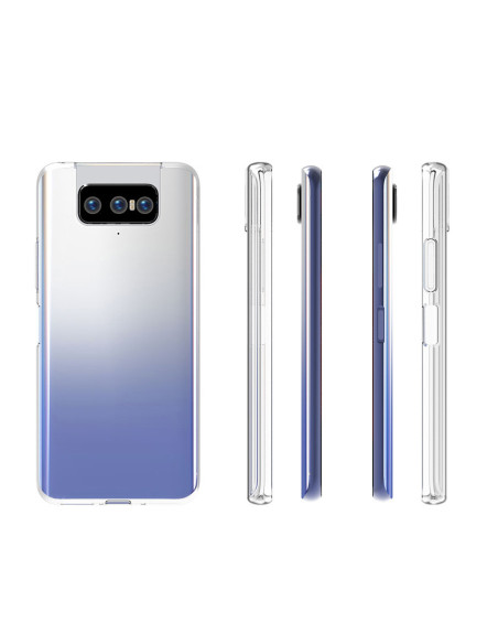 Genomskinligt TPU-skal för Zenfone 7 Pro, visat från sidan med en gradientfärg