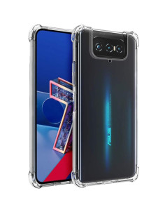 Zenfone 7 skal i transparent TPU med förstärkta hörn, sett från sidan