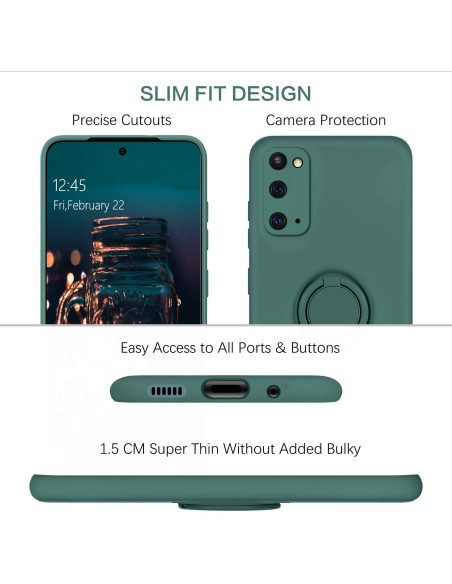 Samsung S20 Plus Stöttåligt Skal med Ringhållare CamShield