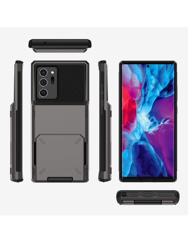 Samsung Note 20 Ultra skal med kortfack, visat bakifrån med kortfacket framträdande
