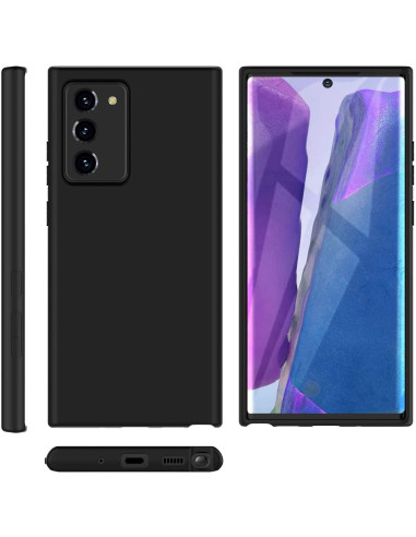 Samsung Note 20 Gummibelagd Mattsvart Silikon Skal