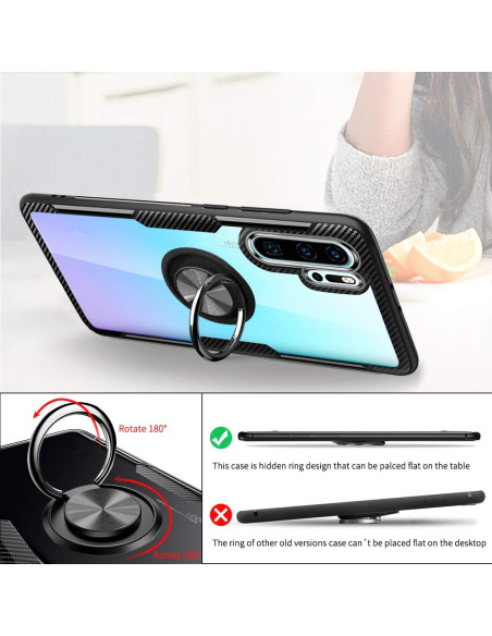 Samsung A10 skal med ringhållare i sidovy som visar den upphöjda ramen och greppvänlig design