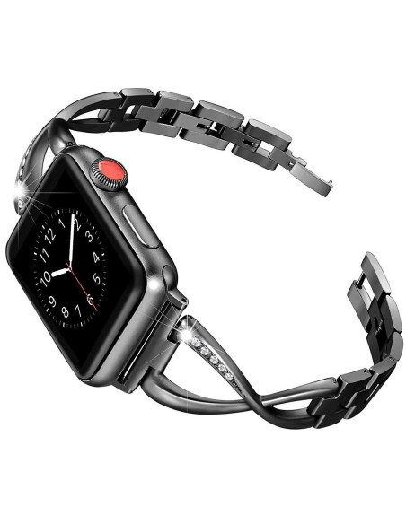 Apple Watch Series 6 40mm Premium Armband Rostfritt Stål med Strass