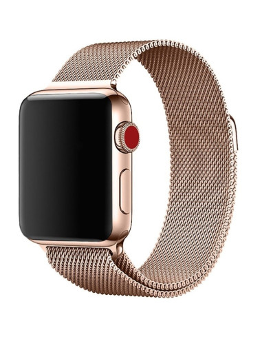 Milanesisk looparmband i roséguld för Apple Watch SE 40mm, sedd från sidan