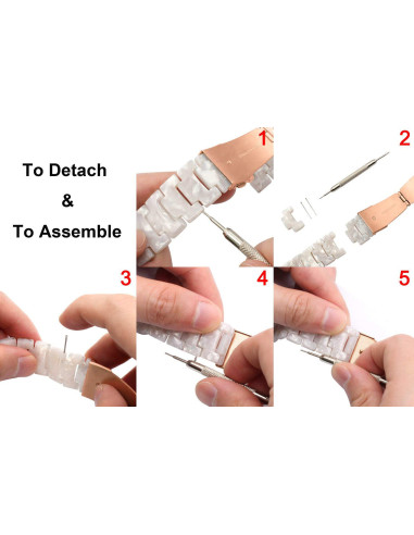 Instruktioner för att montera och ta bort länkar på leopardmönstrat harts armband