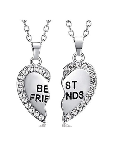 Vänskapshalsband för Kompisar Best Friends Silver m. Strass silver