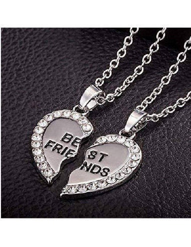 Vänskapshalsband för Kompisar Best Friends Silver m. Strass silver