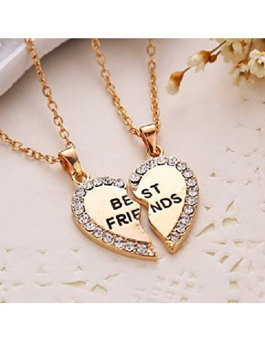 Vänskapshalsband för Kompisar Best Friends Silver m. Strass silver