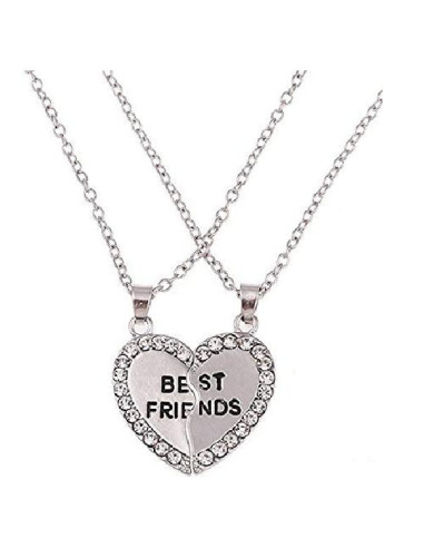 Vänskapshalsband för Kompisar Best Friends Silver m. Strass silver