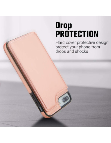 iPhone 7/8/SE 2020 Stöttåligt Skal Korthållare 3-FACK Flippr Rosenguld