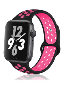 Apple Watch 44mm Stilren Sportarmband Runnr Svart/Rosa