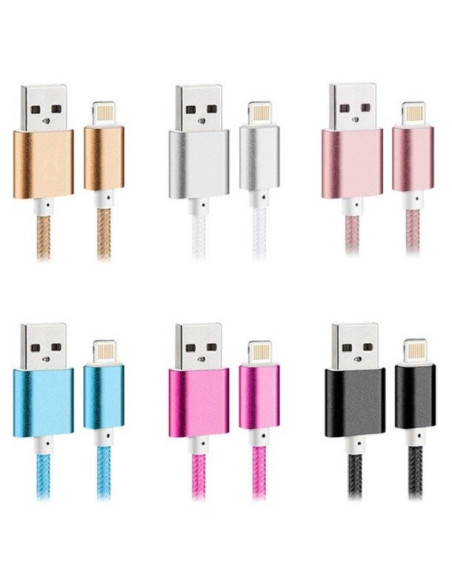 1.5m Metallic Lightning Kabel | iPhone 5/5s/5C/6/6s/6/7/7 Plus Plus iOS 9