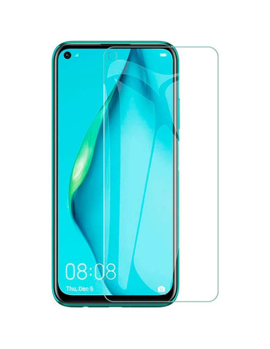Framifrån vy av härdat glas för Huawei P40 Lite, med transparent design som bevarar skärmens klarhet