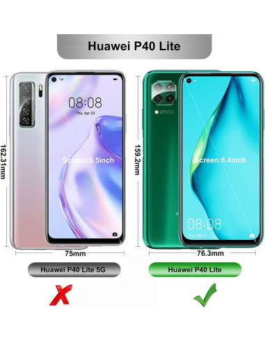 Närbild av härdat glas för Huawei P40 Lite, med fokus på glasets form och passform på skärmen