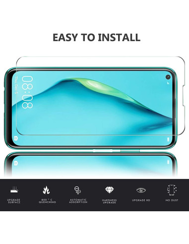 Härdat glas för Huawei P40 Lite, sett framifrån med tydlig vy av skärmskyddets passform