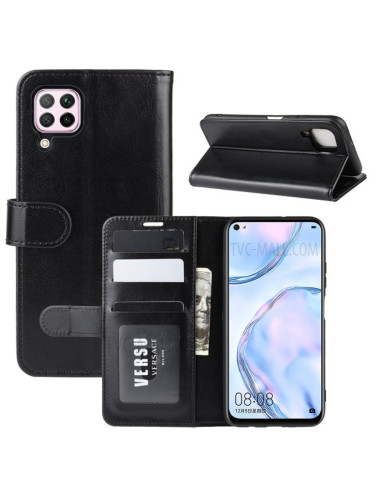 Svart plånboksfodral för Huawei P40 Lite med öppet lock och kreditkortsfack