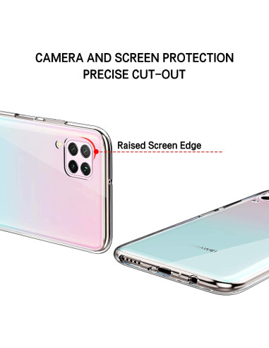 Genomskinligt TPU-skal för Huawei P40 Lite, med förstärkt kant runt skärmen och kameraöppningar