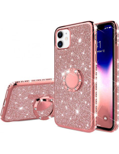iPhone 12 Stötdämpande Skal med Ringhållare Strass 2