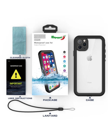 iPhone 12 Pro Heltäckande Vattentät Premium Skal - 2m