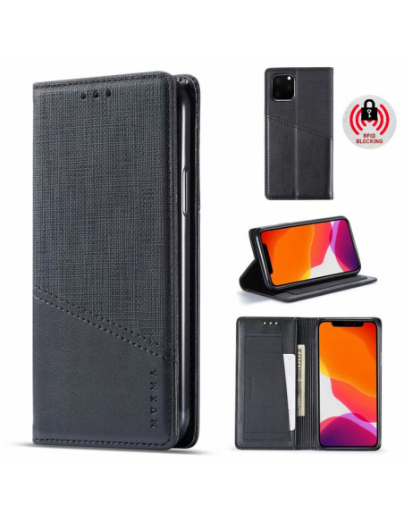 iPhone 12 Pro Max Elegant Fodral i PU-Läder med RFID Block