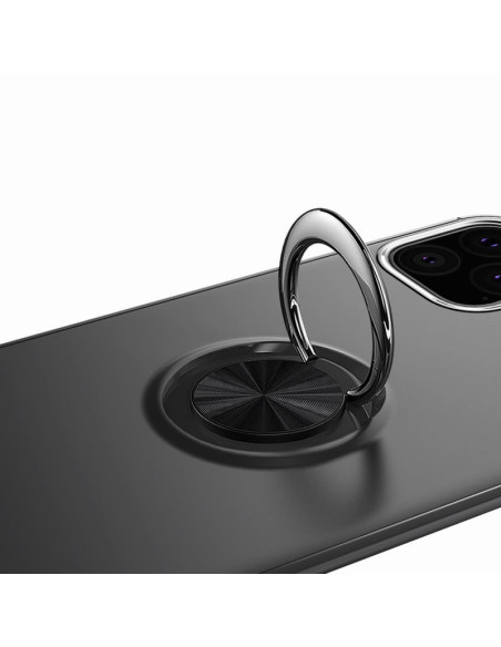 Detaljvy av ringhållaren på svart stöttåligt skal för iPhone 12 Mini