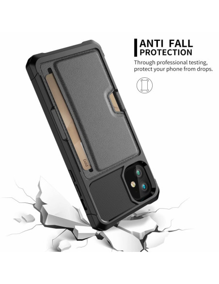 iPhone 12 Mini Stöttåligt Skal med Kortfack Solid V2
