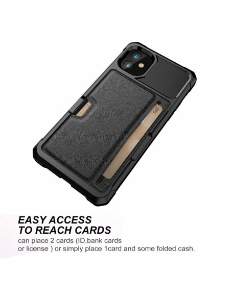 iPhone 12 Mini Stöttåligt Skal med Kortfack Solid V2