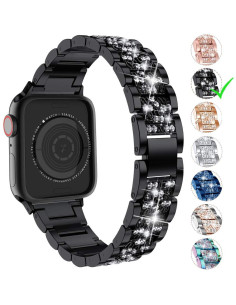 Apple Watch 40mm / 38mm Exklusiv Metallarmband med Strass Ray