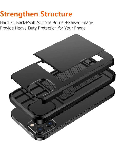 iPhone 12 Mini Stöttåligt Skal med Kortfack