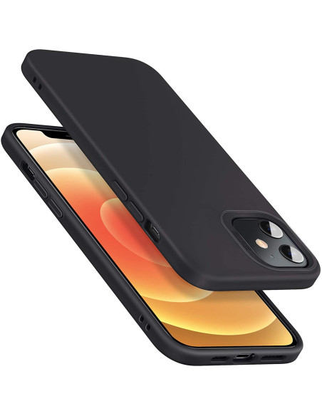 iPhone 12 Mini Gummibelagd Mattsvart Silikon Skal