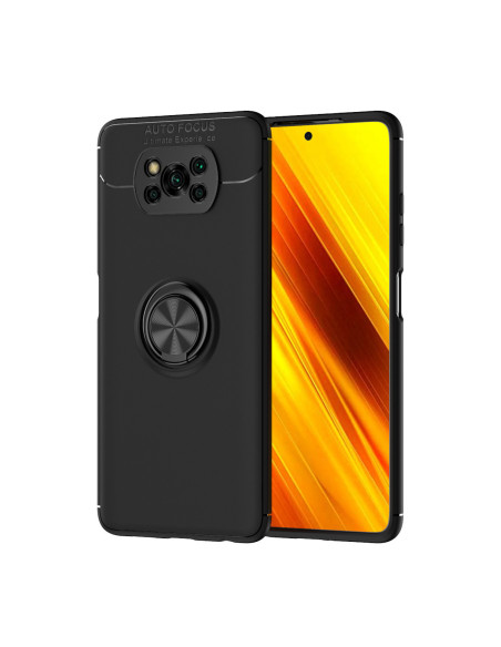 Xiaomi Poco X3 NFC Praktisk Stöttåligt Skal med Ringhållare V3