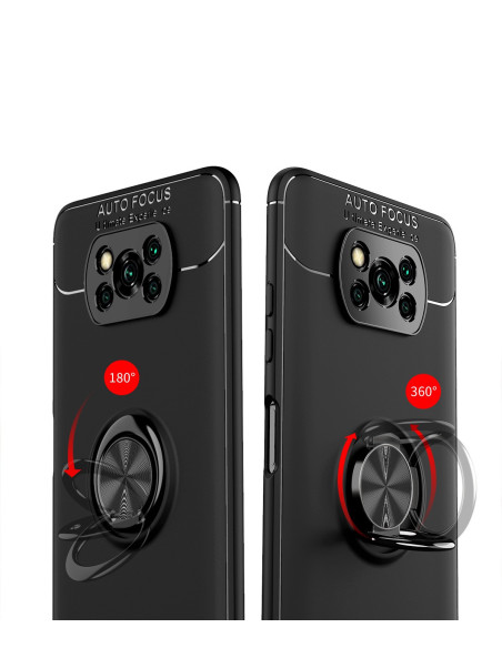 Xiaomi Poco X3 NFC Praktisk Stöttåligt Skal med Ringhållare V3