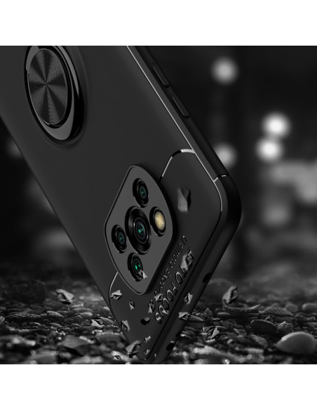 Xiaomi Poco X3 NFC Praktisk Stöttåligt Skal med Ringhållare V3
