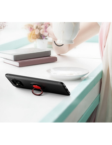 Xiaomi Poco X3 NFC Praktisk Stöttåligt Skal med Ringhållare V3