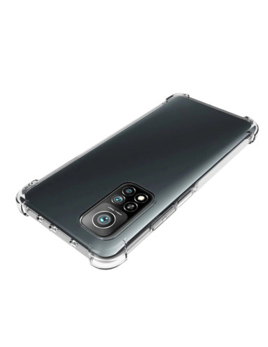 Transparent TPU-skal för Xiaomi Mi 10T med förstärkta hörn, sett bakifrån