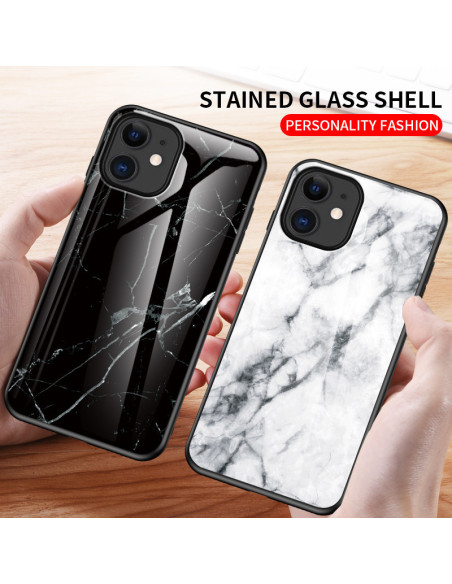 iPhone 12 Mini Marmorskal 9H Härdat Glas Baksida Glassback V2