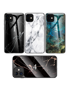 iPhone 12 / 12 Pro Marmorskal 9H Härdat Glas Baksida Glassback V2 2