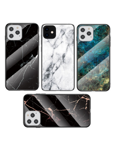 iPhone 12 Pro Max Marmorskal 9H Härdat Glas Baksida Glassback V2