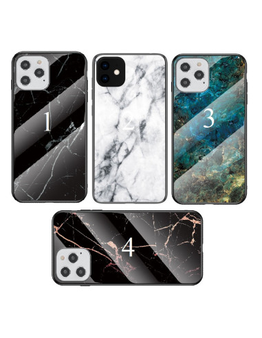 iPhone 12 Pro Max Marmorskal 9H Härdat Glas Baksida Glassback V2