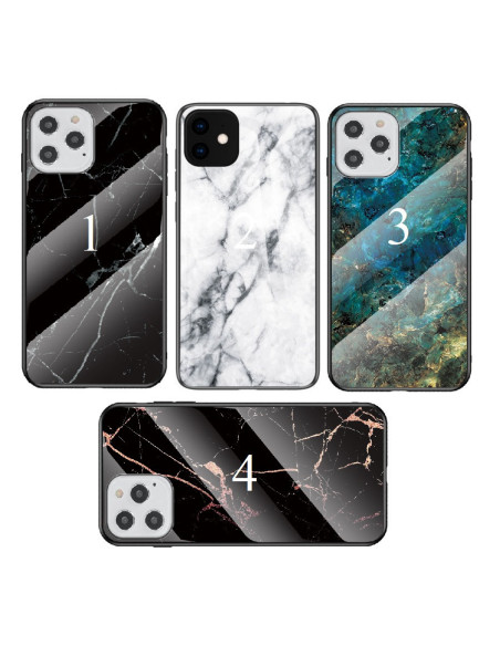 iPhone 12 Pro Max Marmorskal 9H Härdat Glas Baksida Glassback V2