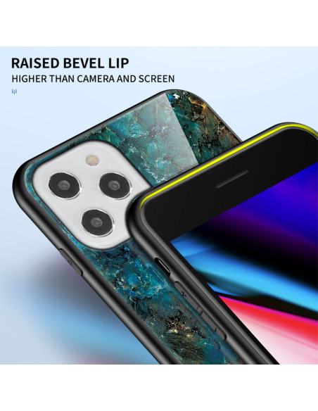 iPhone 12 Pro Max Marmorskal 9H Härdat Glas Baksida Glassback V2