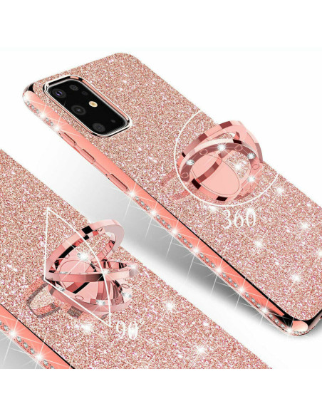 Samsung S20 FE Stötdämpande Skal med Ringhållare Strass