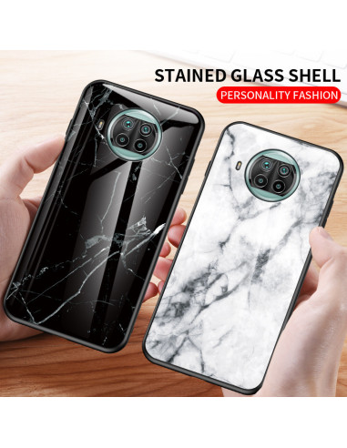Xiaomi Mi 10T Lite Marmorskal 9H Härdat Glas Baksida Glassback V2