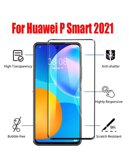 Huawei P Smart 2021 Härdat Glas 0.26mm 9H Fullframe
