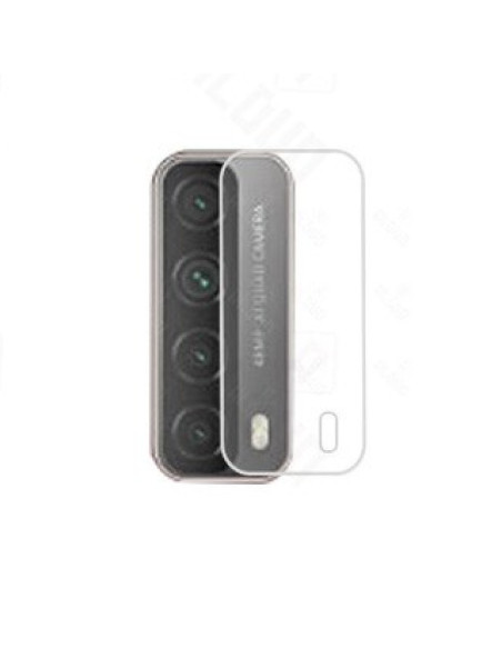 Transparent linsskydd för Huawei P Smart 2021, sett framifrån med kamerorna synliga